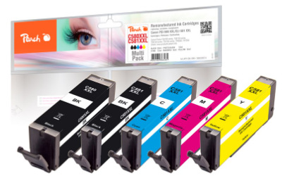 Inkoustová náplň Peach Canon PGI580XXL/CLI581XXL MultiPac, 1x23, 4x12 ml vícebarevná