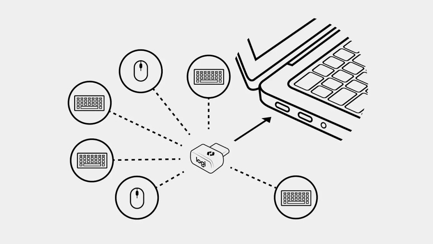 Přijímač Logitech BOLT USB-C Receiver grafitový