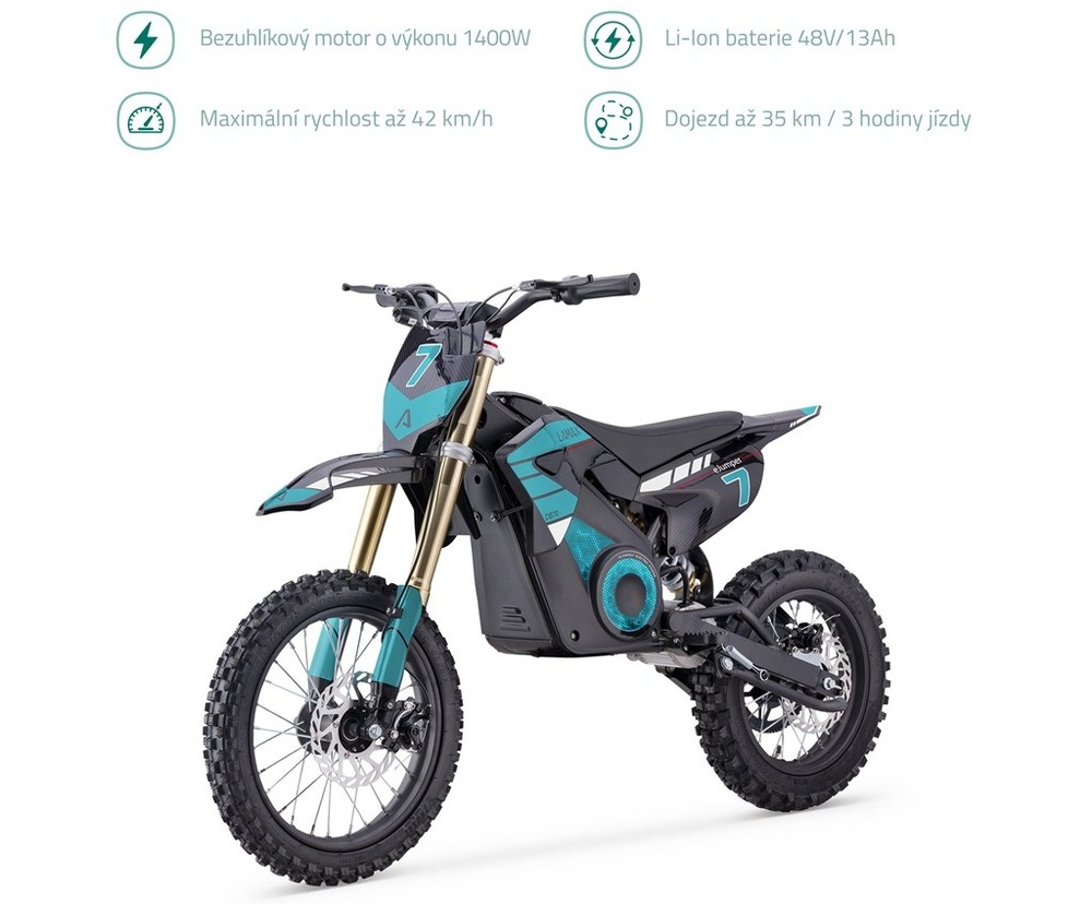 Elektrická motorka LAMAX eJumper DB70 černá/tyrkysová