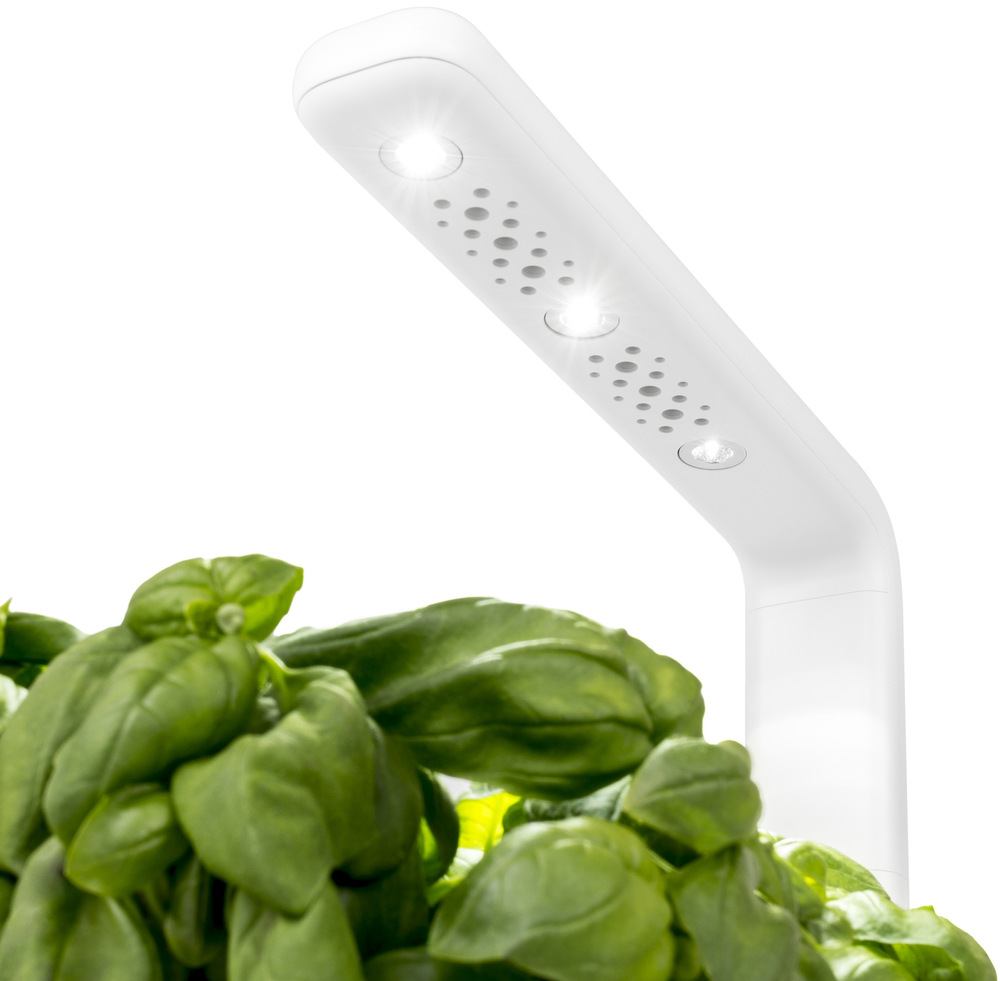 Chytrý květináč Click and Grow Smart Garden 3 šalvějový Detail LED osvětlení květináče.