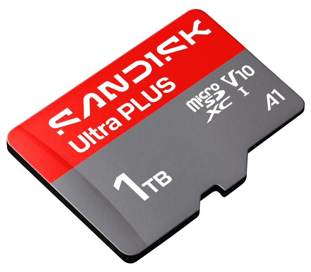 Paměťová karta SANDISK Micro SDXC Ultra Plus 1TB UHS-I U1 (200R) + SD adaptér Paměťová karta SanDisk Ultra Plus microSDXC 1 TB s podporou UHS-I a výkonovou třídou A1