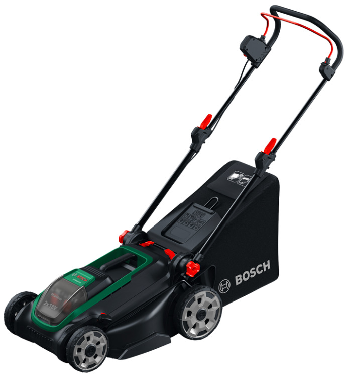 Akumulátorová sekačka Bosch ROTAK 18V2-43 s košem 50 l a záběrem 43 cm černo-zelená