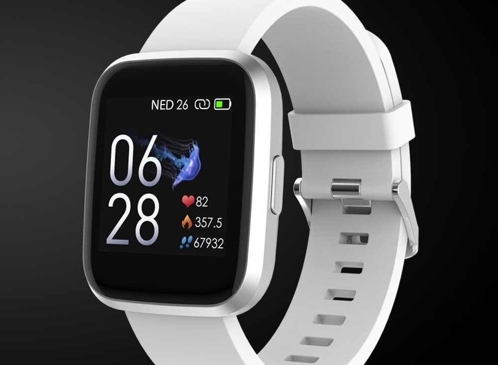 Chytré hodinky iGET FIT F30 (2x řemínek) stříbrné
