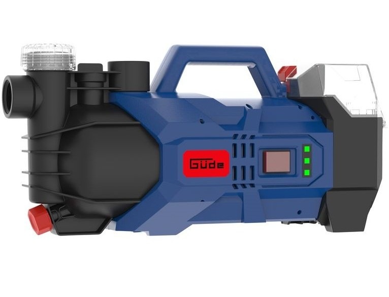 Zahradní čerpadlo Güde GP 18-401-30 aku, černá a modrá barva.