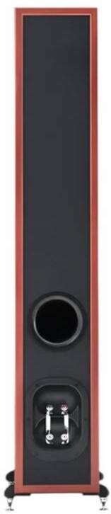 Reproduktory Jamo C607 MKII (2 ks) hnědé Zadní strana sloupového reproduktoru Jamo C607 MKII s bassreflexovým portem a terminály pro bi-wiring zapojení