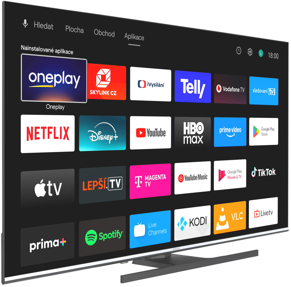 Televize Finlux 55FQK9070 nabídka aplikací