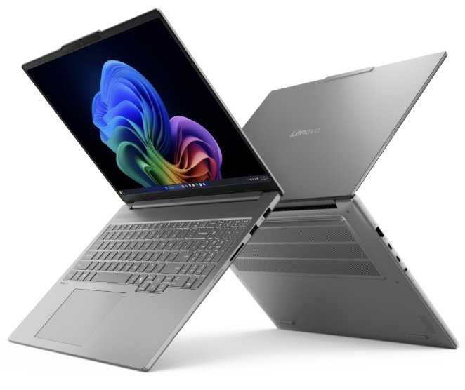 Notebook Lenovo IdeaPad Pro 5 16IAH10 šedý Notebook Lenovo IdeaPad Pro 5 16IAH10 z přední a zadní strany s pohledem na spodní kryt