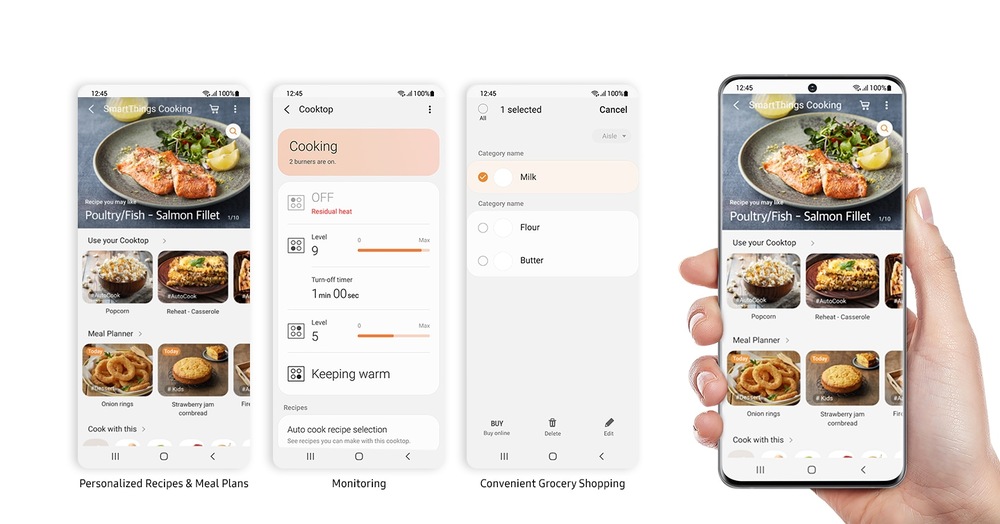 Aplikace SmartThings na mobilním telefonu, návrhy receptů