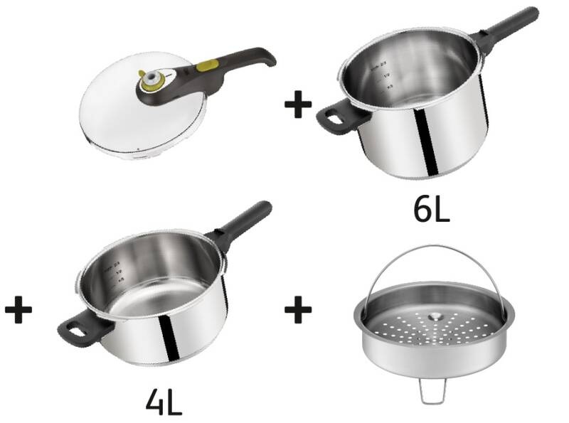Sada tlakových hrnců Tefal Secure 5 Neo P2544341 4l + 6l