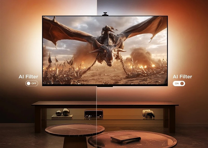 LED pásek Govee TV Backlight 3 Pro 75-85" RGBIC, 3,2m černý Barevná kombinace na zdi za obrazovkou dokonale ladí s filmovým žánrem díky pásku Govee TV Backlight 3 Pro 75-85" RGBIC s AI