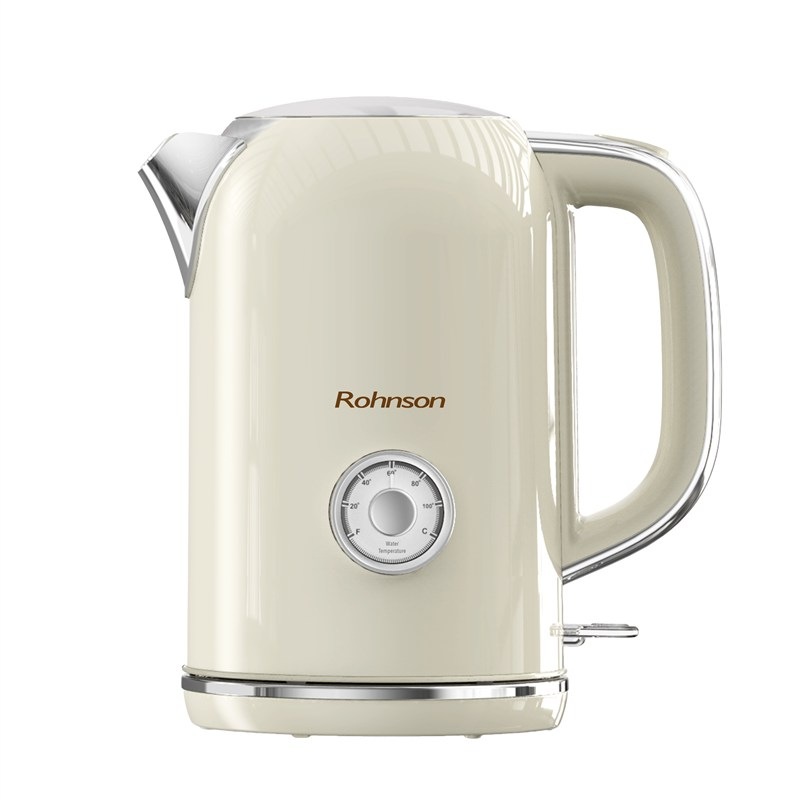 Rychlovarná konvice Rohnson R-7717, 1,7 l béžová Rychlovarná konvice Rohnson R-7717 poskytuje objem nádoby 1,7 l