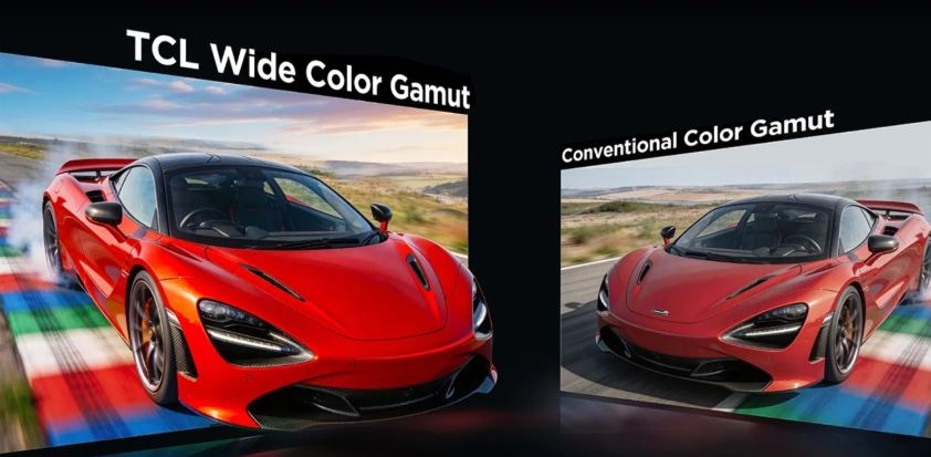 Samozřejmostí jsou bohaté a přirozeně působící barvy, TCL Wide Color Gamut přináší krásné zobrazení.