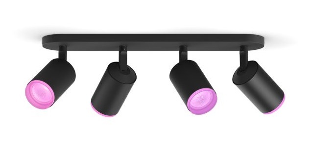 Bodové svítidlo Philips Hue Fugato White and Color Ambiance 4 Spot černé