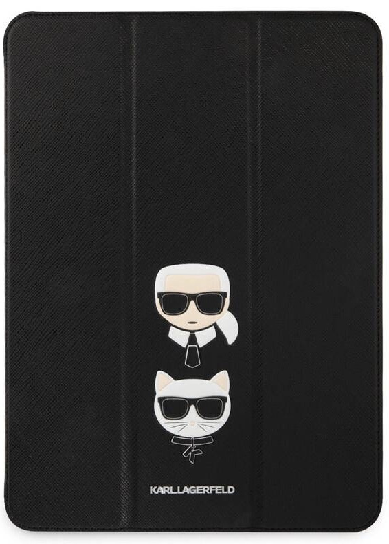 Pouzdro na tablet Karl Lagerfeld and Choupette Head Saffiano na Apple iPad Pro 12.9" černé