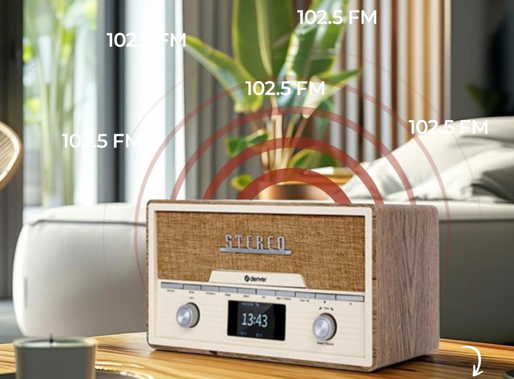 Radiopřijímač DAB+/CD Denver MDA-525LW hnědý