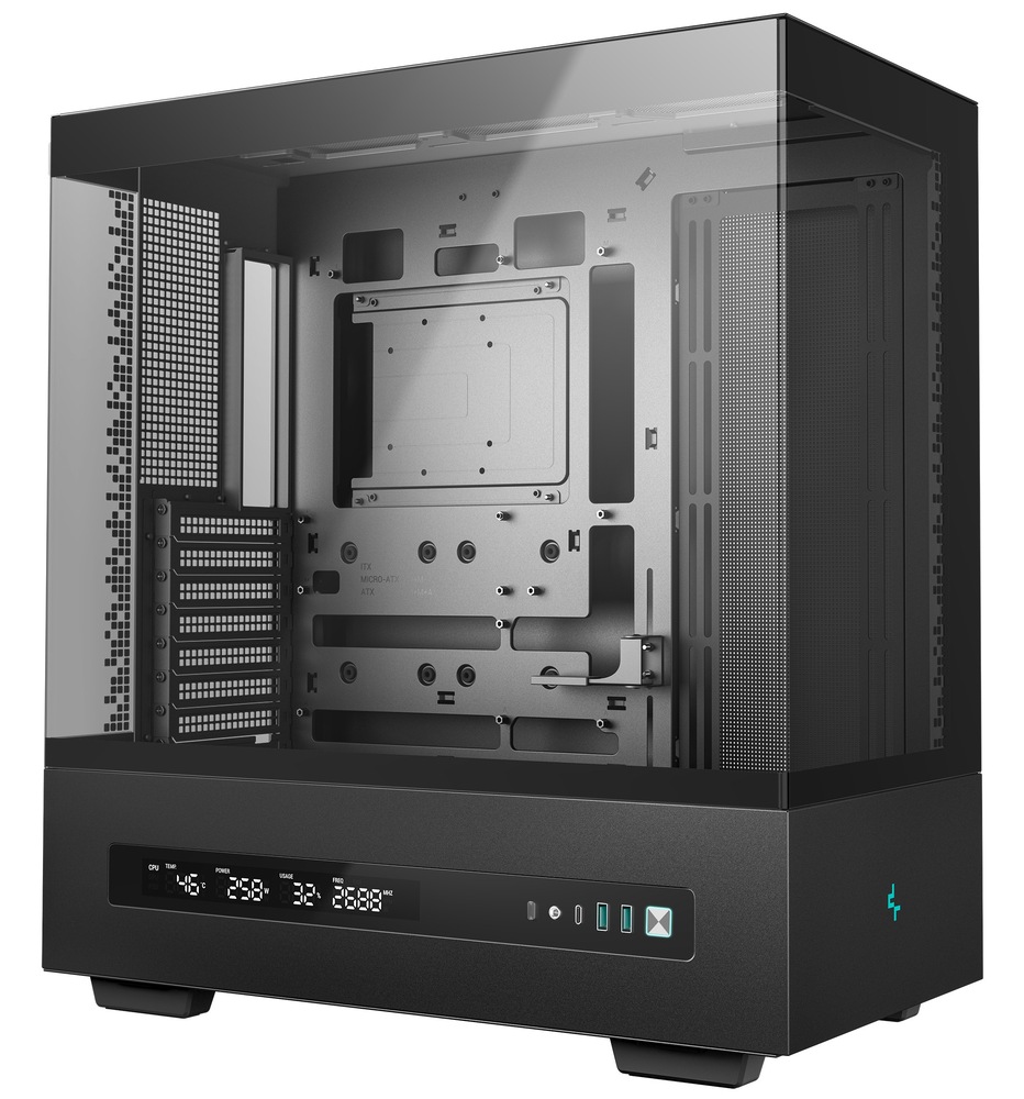 Case DeepCool CH690 DIGITAL černá Detail obrázku PC skříně.