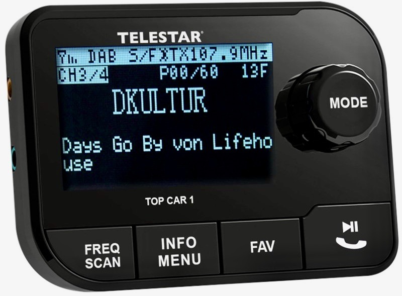 Transmitter Telestar TOP CAR 1 DAB+ s kompaktními rozměry