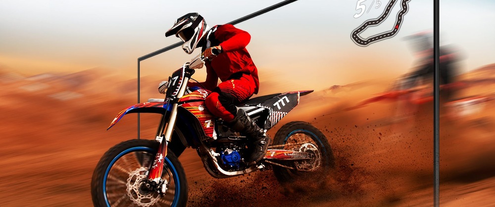 Televize Samsung rychlá akční scéna motorka