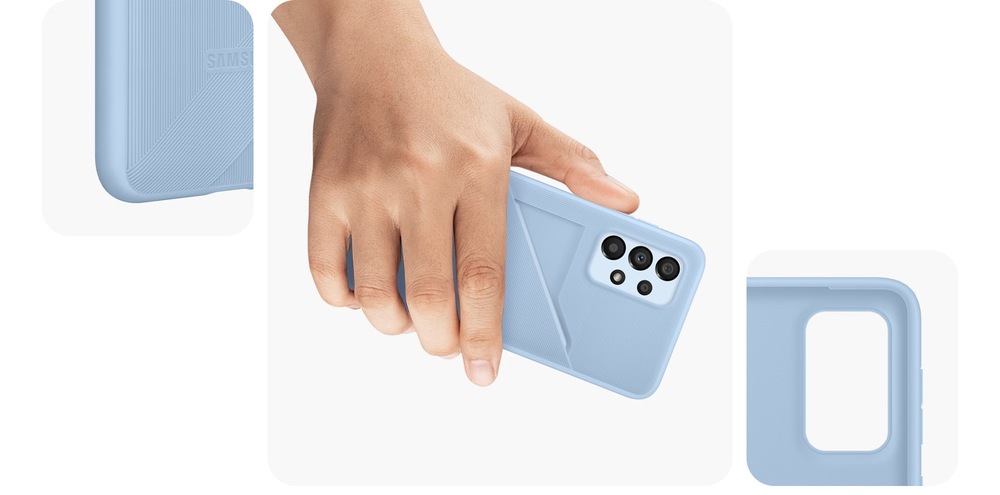 Kryt na mobil Samsung Galaxy A33 5G s kapsou na kartu modrý Kryt na mobil Samsung Galaxy A33 5G s kapsou na kartu modrý