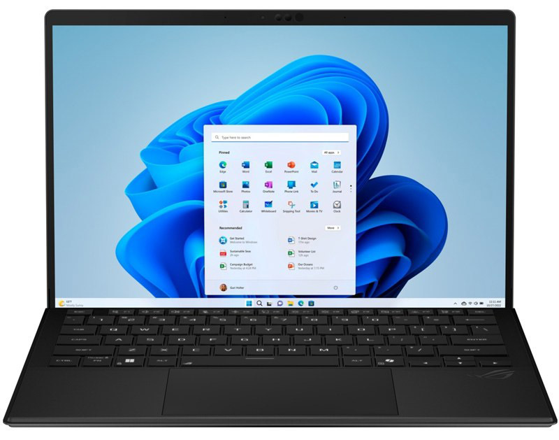 Notebook Asus ROG Flow Z13 v černém barevném provedení.