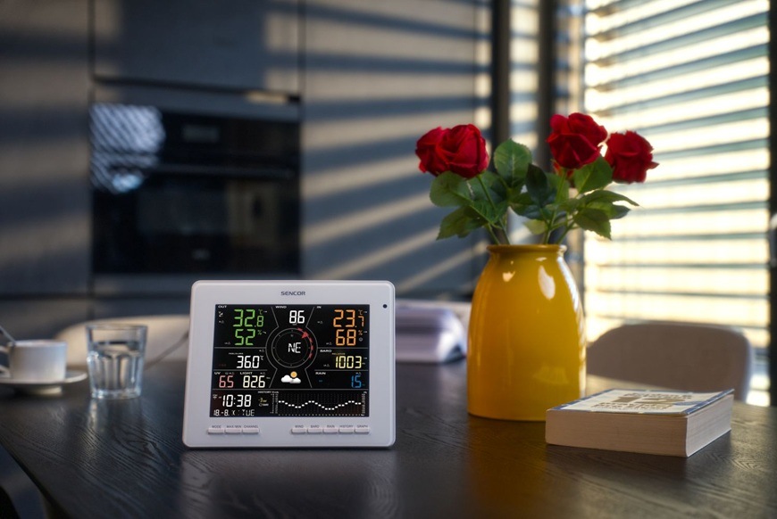 Meteorologická stanice Sencor SWS 16600 Wi-Fi Sencor Home bílý Meteostanice Sencor SWS 16600 WiFi SH přehledně zobrazuje aktuální meteorologické údaje na barevném displeji. Kromě vnitřní a venkovní teploty a vlhkosti nabízí také informace o směru a rychlosti větru, atmosférickém tlaku, srážkách, předpovědi počasí i přesném čase. Díky modernímu designu se hodí do domácnosti i kanceláře a poskytuje všechny důležité informace na jednom místě.