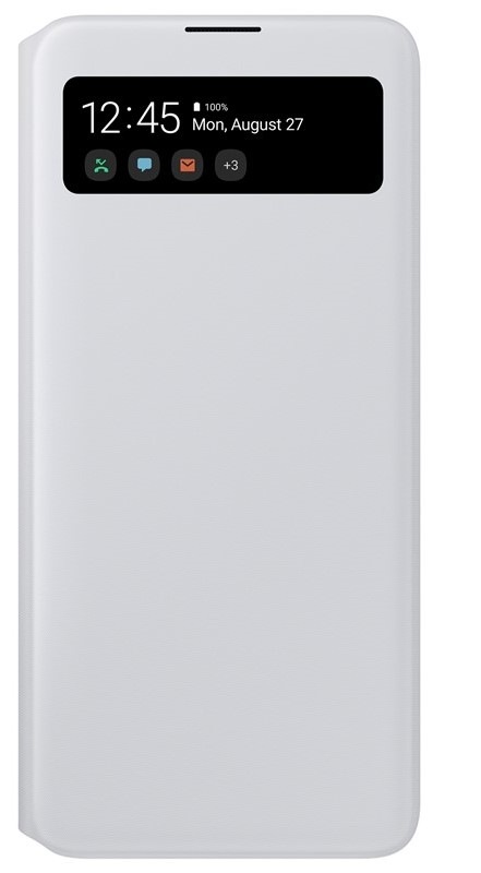Pouzdro na mobil flipové Samsung S View Wallet Cover na Galaxy A71 bílé