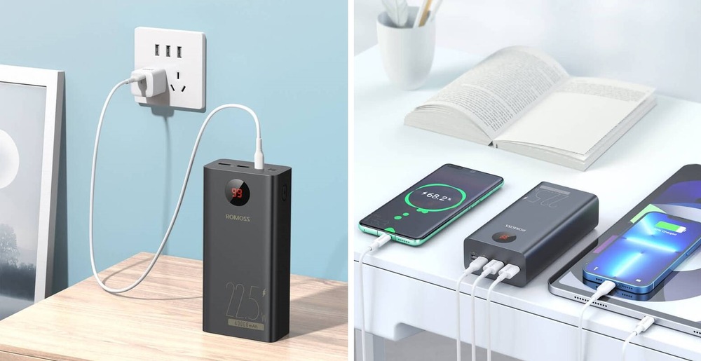 Powerbanka Romoss 40 000mAh QC + PD, 22,5W černá Powerbanka Romoss
