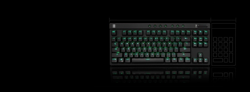 Klávesnice White Shark KODACHI ,US layout, Red Switch černá White Shark KODACHI, US layout, červený switch, černá