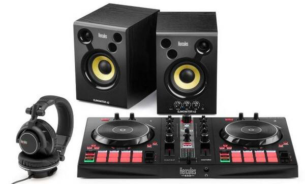 Mixážní pult Hercules DJControl Inpulse 300 MK2 + repro Monitor 42 + DJ sluchátka HDP DJ60 černý