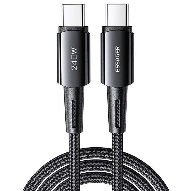 Nabíjecí kabel Essager s výkonem 240 W, 2 m, černá barva