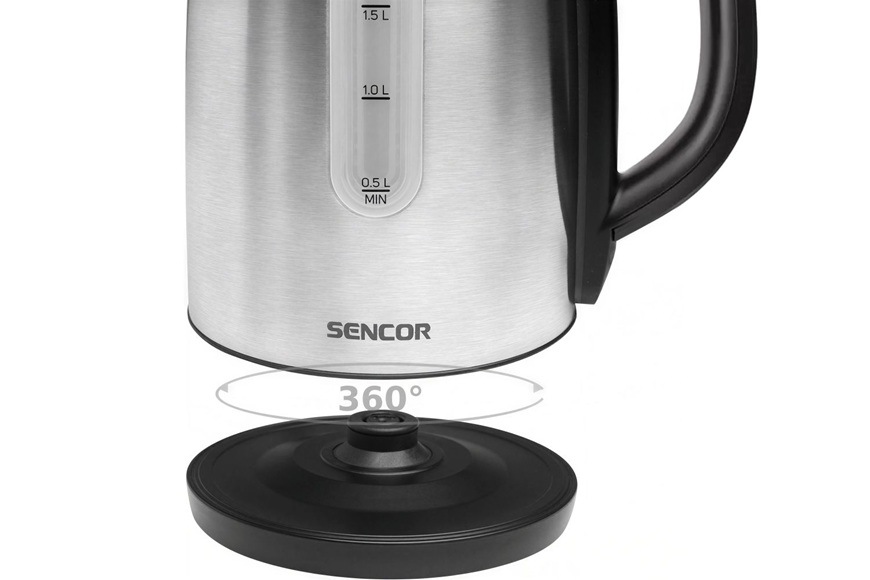 Rychlovarná konev Sencor SWK 1720BK má základnu Strix.