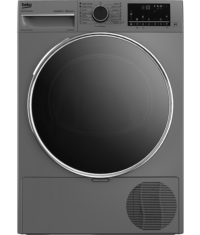 Profesionální sušička Beko AWZB 9HPS/PRO, stříbrná barva.
