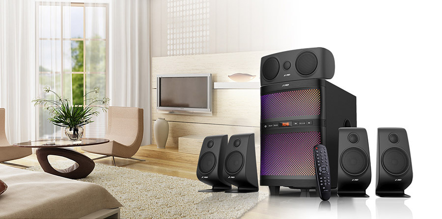 Reproduktory Fenda F&D F5060X 5.1, bluetooth, rádio, USB, SD, dálkové ovládání černé Reproduktory Fenda F&D F5060X 5.1