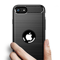Kryt na mobil WG Carbon na Apple iPhone SE (2020/22) černý Kryt na mobil WG Carbon na Apple iPhone SE