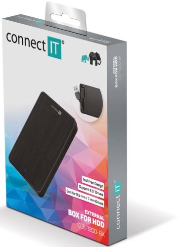 Externí rámeček Connect IT ToolFree LITE 2,5" HDD/SDD SATA, USB 3.0 ConnectIT ToolFree LITE externí box pro 2,5