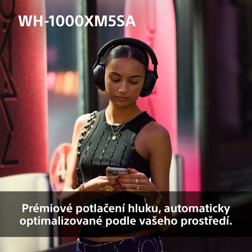 Sluchátka Sony WH-1000XM5SA, Limitovaná edice - měkké pouzdro - Prodloužená záruka zdarma po registraci černá Sony WH-1000XM5 + pouzdro, černá