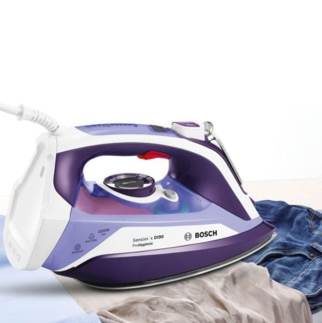Žehlička Bosch ProHygienic TDI903231H bílá/fialová