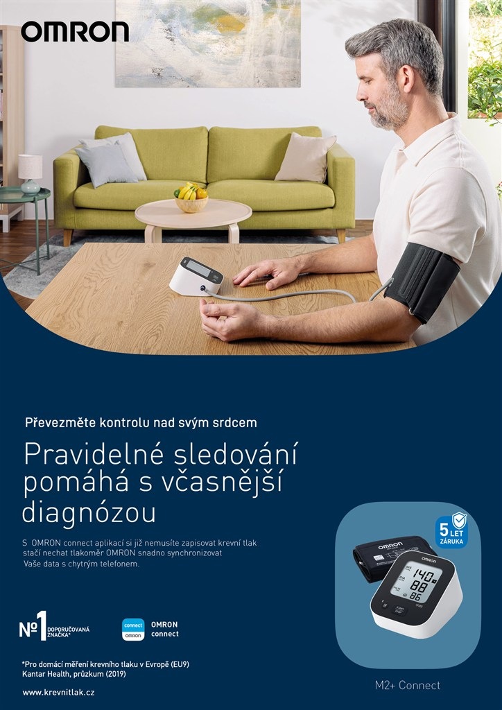 Tlakoměr na paži OMRON M2+ Connect (HEM-7188-T1-LE) černý/bílý Tlakoměr na paži OMRON M2+ Connect (HEM-7188-T1-LE) černý/bílý