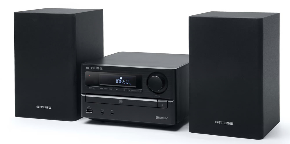 Mikrosystém MUSE M-62FB černý USB, AUX, Bluetooth a další konektory umožňují snadné propojení s různými zařízeními.