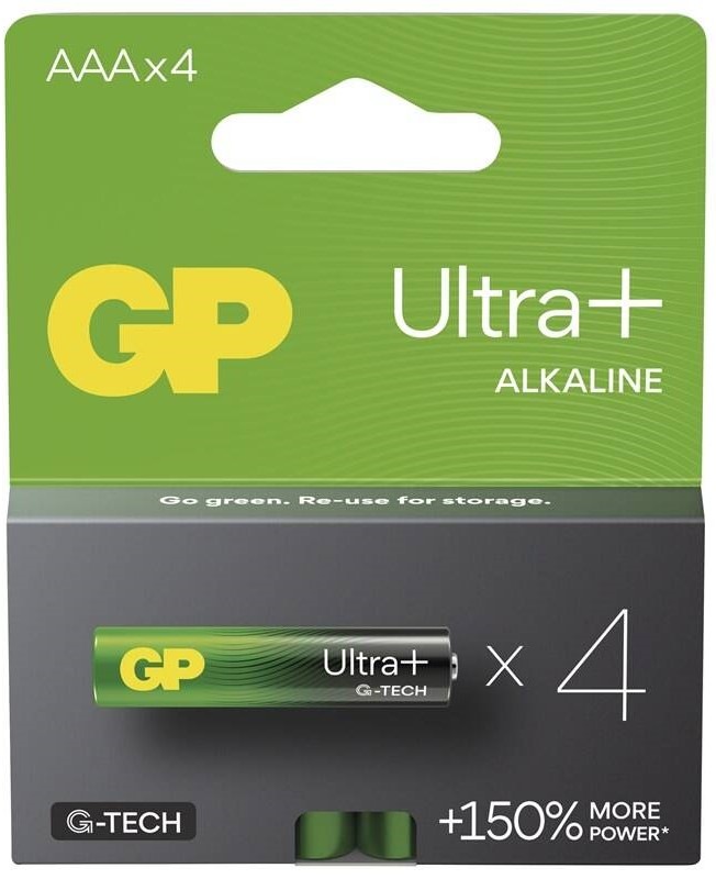 Baterie alkalická GP Ultra Plus AAA (LR03), 4 ks
