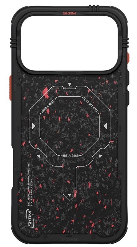 Kryt na mobil Skinarma na Apple iPhone 17 Pro Max, černá/červená barva
