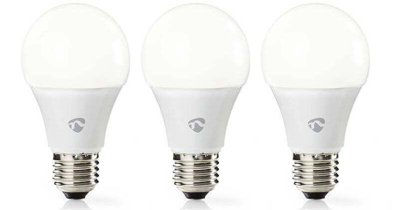 Chytrá žárovka Nedis SmartLife klasik, Wi-Fi, E27, 800 lm, 9 W, Teplá Bílá, 3ks