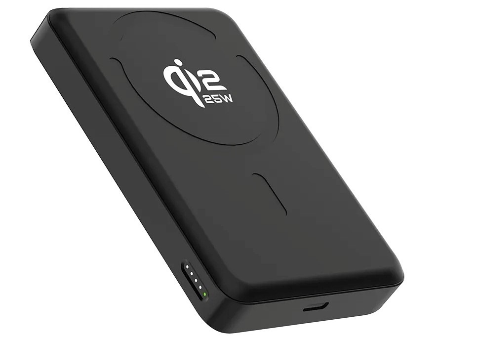 Powerbanka ERPOWER Twiggy Qi2 5000 mAh podporuje USB-C Power Delivery nabíjení až 35 W