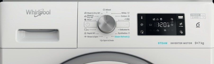 Pračka se sušičkou Whirlpool FreshCare+ FFWDB 976258 SV EE bílá