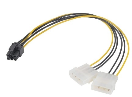 Redukce AKASA Molex 4pin Molex na 6pin PCIe adapter