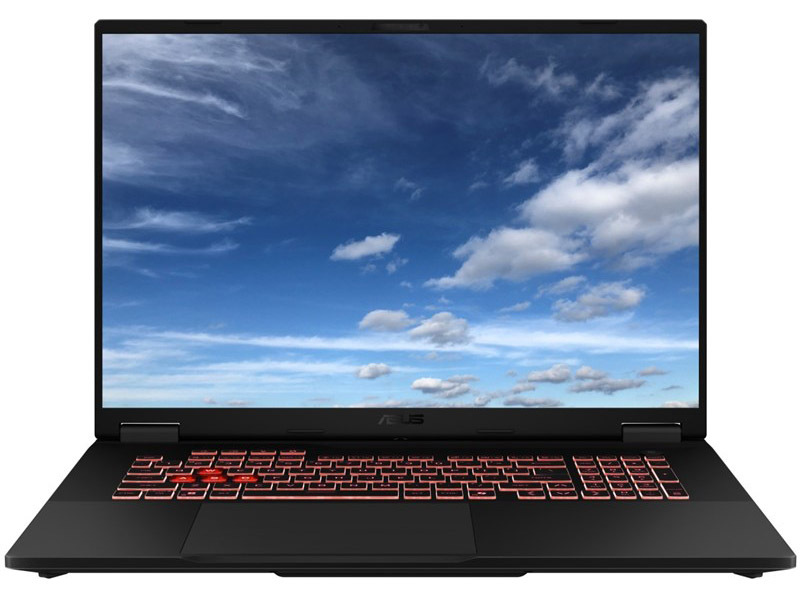 Notebook Asus TUF Gaming A18 v šedé barvě.