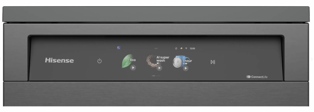 detail na ovládací panel myčky Hisense HS693A90ADBX