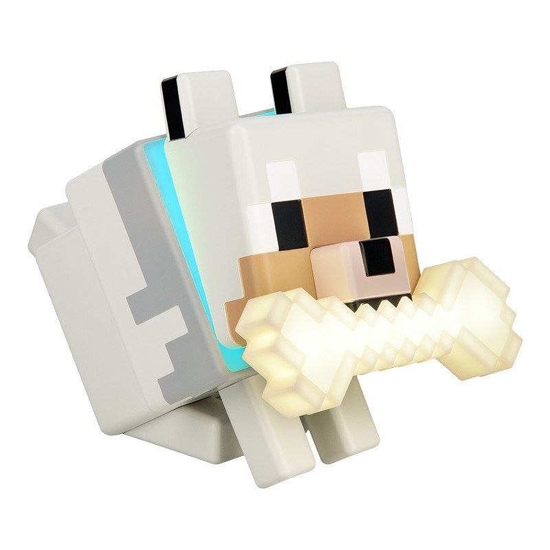 Dekorativní LED Paladone Minecraft světlo vlk šedé/bílé/béžové/světle šedé