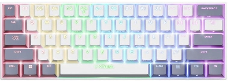 Klávesnice Trust GXT 873 s US layoutem v bílé barvě