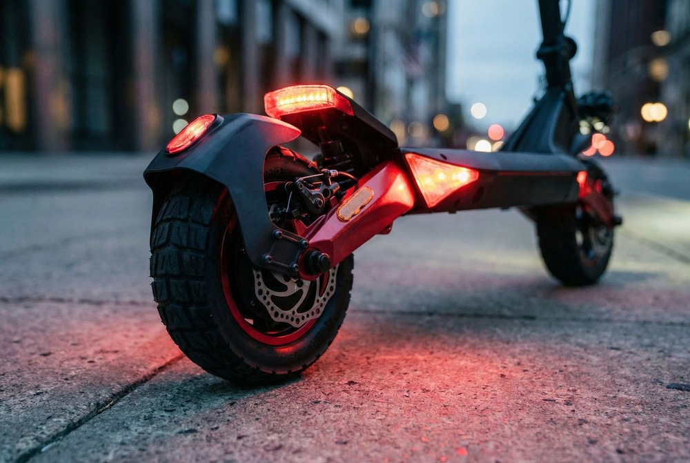 Elektrická koloběžka Sencor Scooter X50 OFF-ROAD černá Detail na zadní kolo koloběžky Sencor Scooter X50 OFF-ROAD